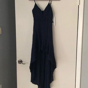 Lulu navy blue spotted dress